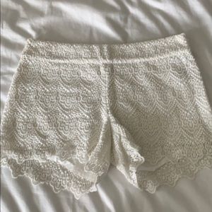 White lace shorts from anthropologie